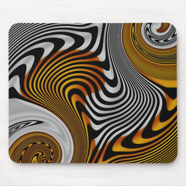 Tapis de souris abstrait orange noir argenté desig (Devant)