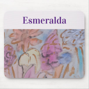Tapis De Souris Abstrait Pastel Floral Personnalisé