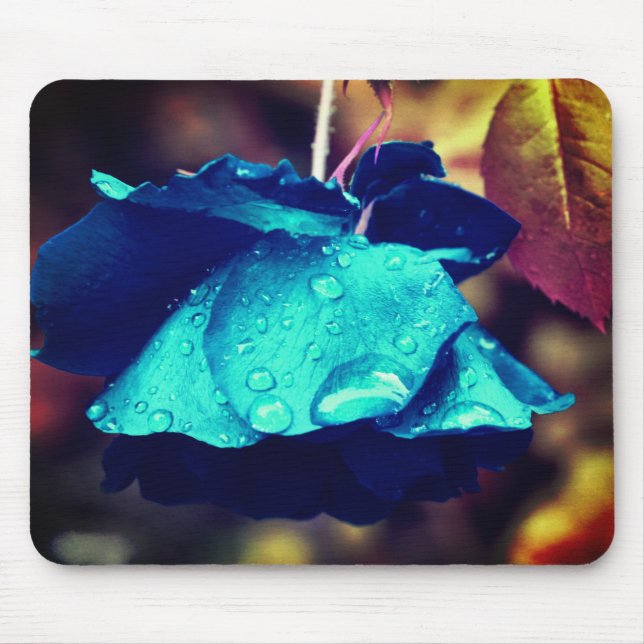 Tapis De Souris Abstrait Rose bleu (Devant)