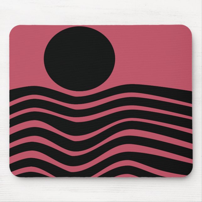 Tapis De Souris Abstrait rose profond du Bauhaus (Devant)