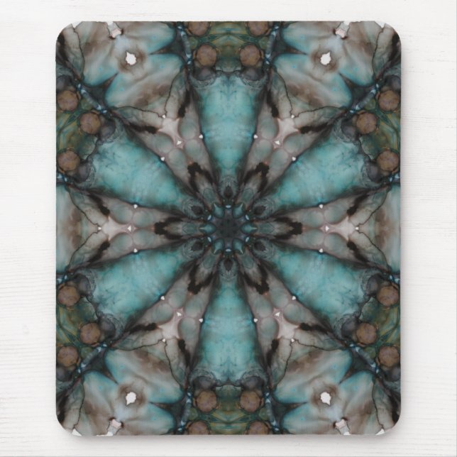 Tapis De Souris Abstrait Sci-fi Turquoise Star Windmill (Devant)