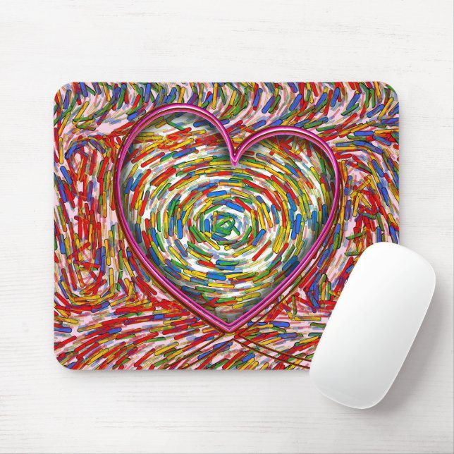 Tapis De Souris Abstrait Swirl Sprinkles Coeur (Avec souris)