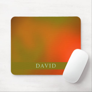 Tapis de souris abstrait vert et orange tendance