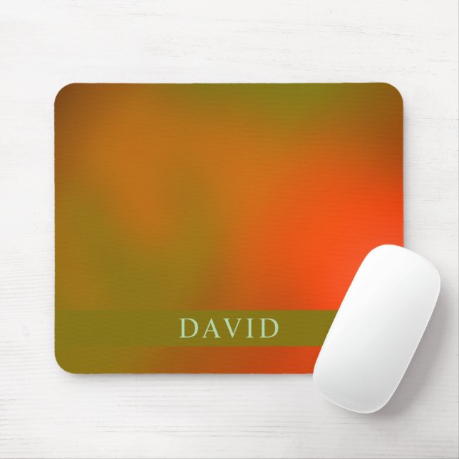 Tapis de souris abstrait vert et orange tendance (Avec souris)
