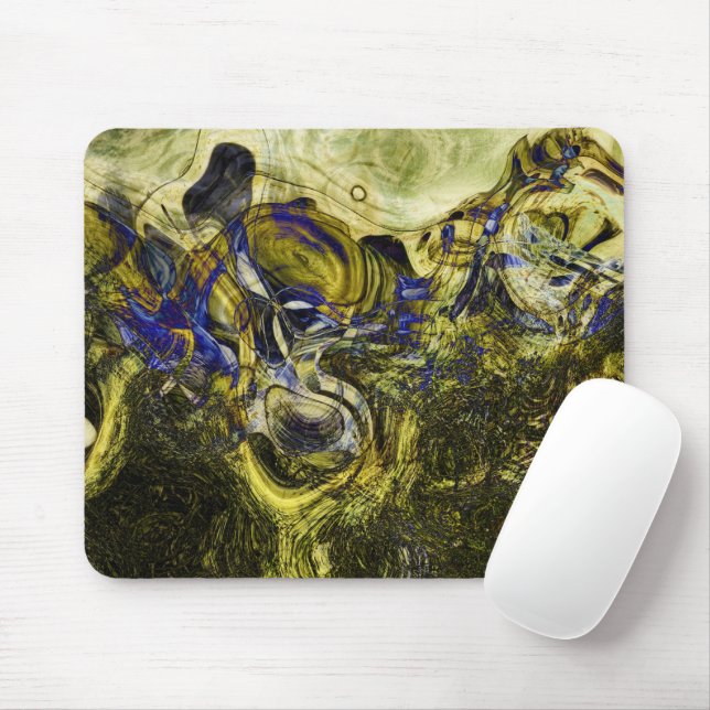 Tapis De Souris Abstrait vert olive d'Avignon (Avec souris)