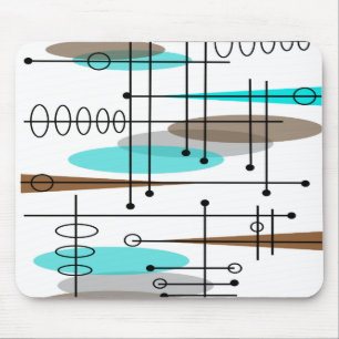 Tapis De Souris Abstraite moderne de l'ère atomique du milieu du 