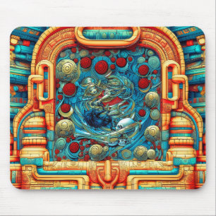 Tapis De Souris Abstraite Prêtre Rose Witchy Colorful AI Art