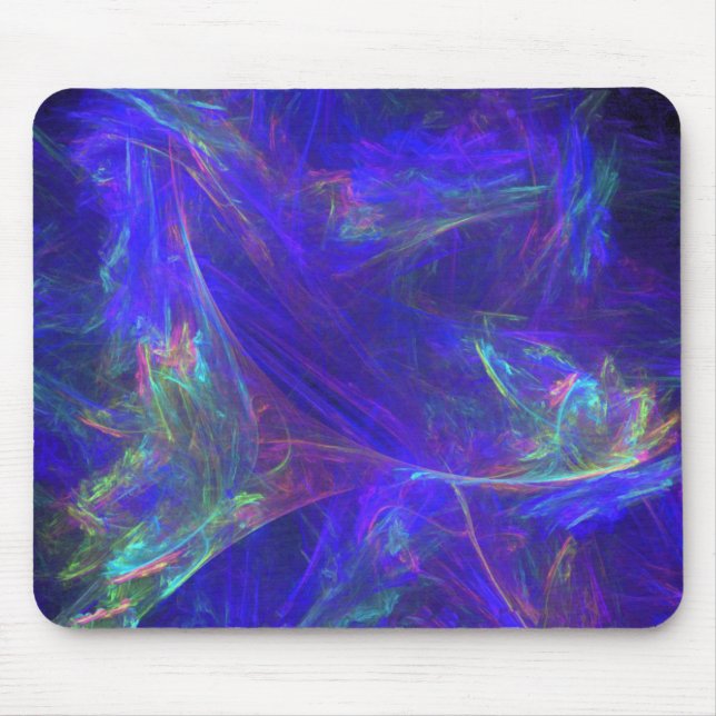 Tapis De Souris Abstraits Mistes colorées bleues (Devant)