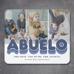 Tapis De Souris Abuelo Man Myth Legend 3 Photo Souris<br><div class="desc">mignon grand-père photo mousepad avec 3 photos de famille à remplacer par le vôtre,  le titre "abuelo",  un dicton personnalisé qui dit "l'homme,  le mythe,  la légende",  et les noms des petits-enfants.</div>