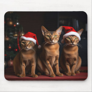 Tapis De Souris Abyssin au coin du feu de Noël
