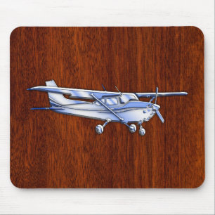 Tapis De Souris Acajou classique de vol de Cessna de chrome