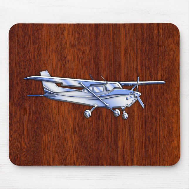 Tapis De Souris Acajou classique de vol de Cessna de chrome (Devant)
