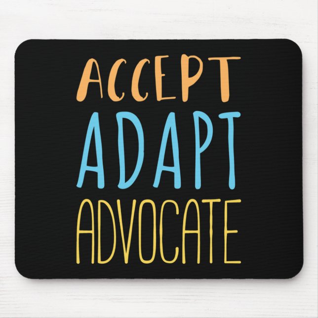 Tapis De Souris Accepter Adapt Advocate Handicap Comportement Ther (Devant)