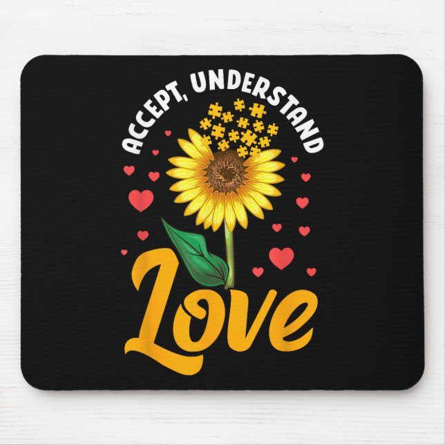 Tapis De Souris Accepter Comprendre l'amour Sensibilisation sur l' (Devant)