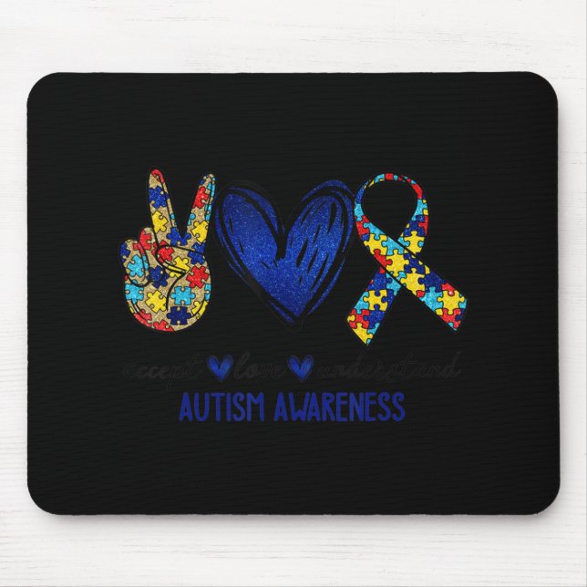 Tapis De Souris Accepter Comprendre l'amour Sensibilisation sur l' (Devant)