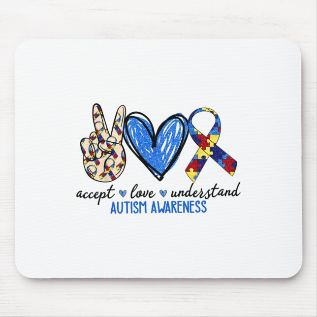 Tapis De Souris Accepter l'amour comprendre la Sensibilisation sur (Devant)