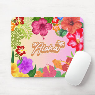 Tapis De Souris Accessoire de bureau floral hawaïen