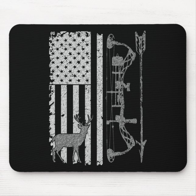 Tapis De Souris Accessoires de drapeau American Deer Hunter Bow Hu (Devant)