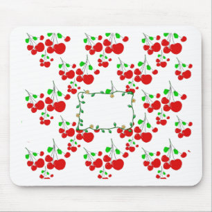 Tapis De Souris Accessoires de motif de cerisier rouge personnalis