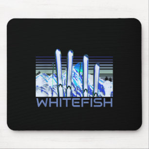 Tapis De Souris Accessoires de ski Whitefish Rétro Ski Whitefish