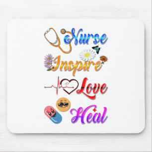 Tapis De Souris Accessoires d'infirmière Inspirer Amour Guérir Med