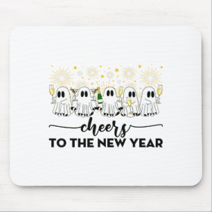 Tapis De Souris Acclamations à la nouvelle année fantômes buvant d