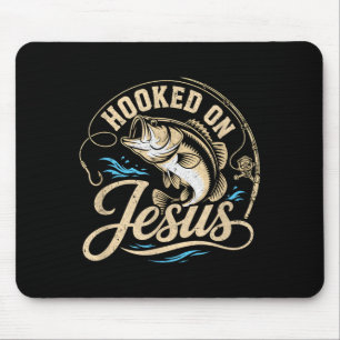 Tapis De Souris Accro au Jésus christianisme pêche bass foi
