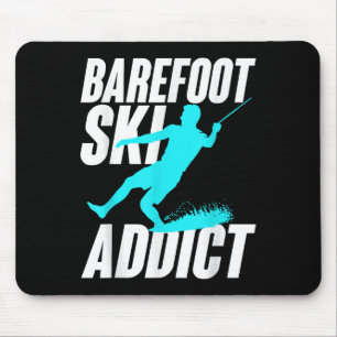 Tapis De Souris Accro du ski pieds nus Humoristique Pieds nus Spor