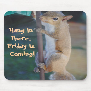 Tapis De Souris Accrochez dedans là, vendredi vient, écureuil