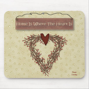 Tapis De Souris Accueil C'Est Là Que Le Coeur Est Mousepad