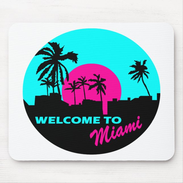 Tapis De Souris Accueil frais à la conception de Miami (Devant)