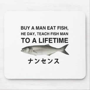 Tapis De Souris Acheter Un Homme Manger Poisson Il Jour Enseigner