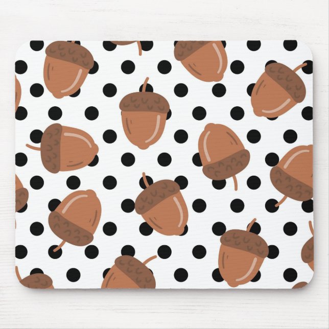 Tapis De Souris Acorn Black Dots Automne Y2K Motif (Devant)