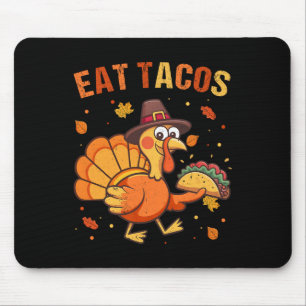 Tapis De Souris Action de grâce drôle de dindon mexicain mange des