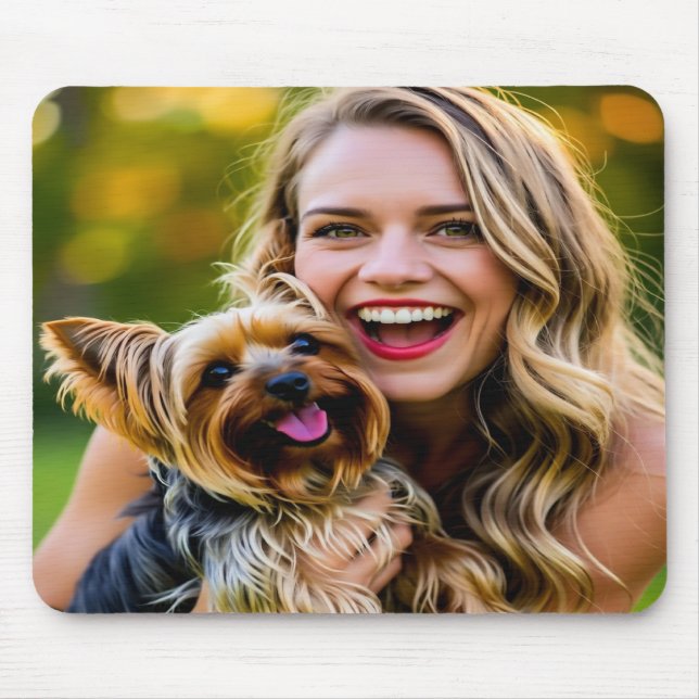 Tapis De Souris Add Yorkshire Terrier Photo Personalize (Devant)