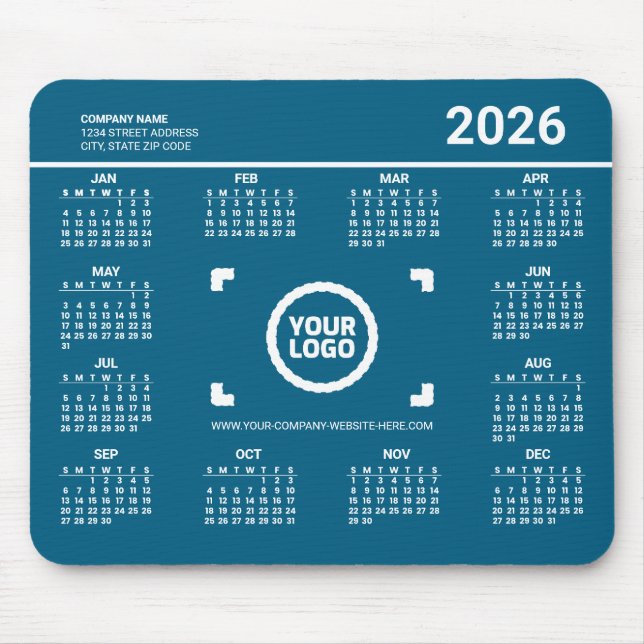 Tapis De Souris Add Your Own Logo 2026 Calendar Mousepad (Devant)