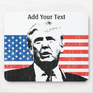 Tapis De Souris addText de drapeau américain de Donald Trump