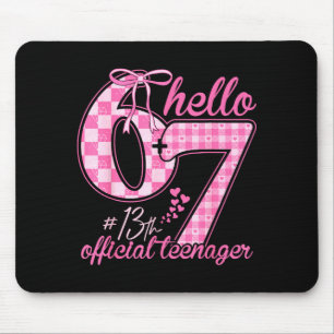 Tapis De Souris Adolescente 13e anniversaire six sept rose coquett
