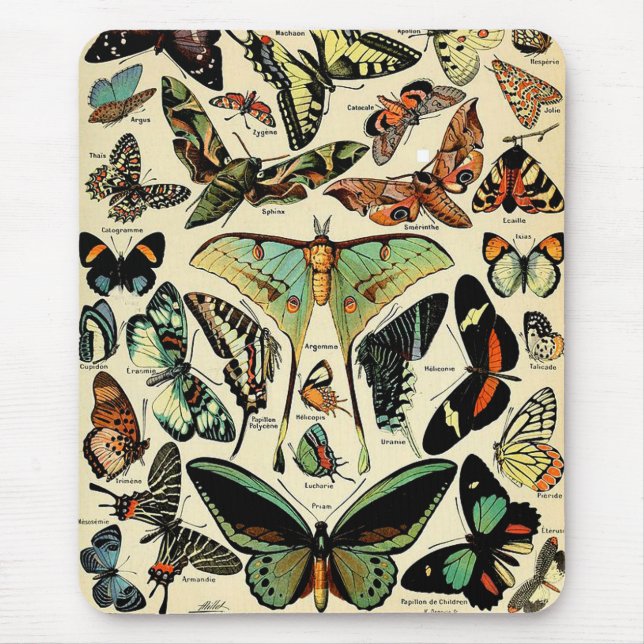 Tapis De Souris Adolphe Millot Papillons Pad (Devant)