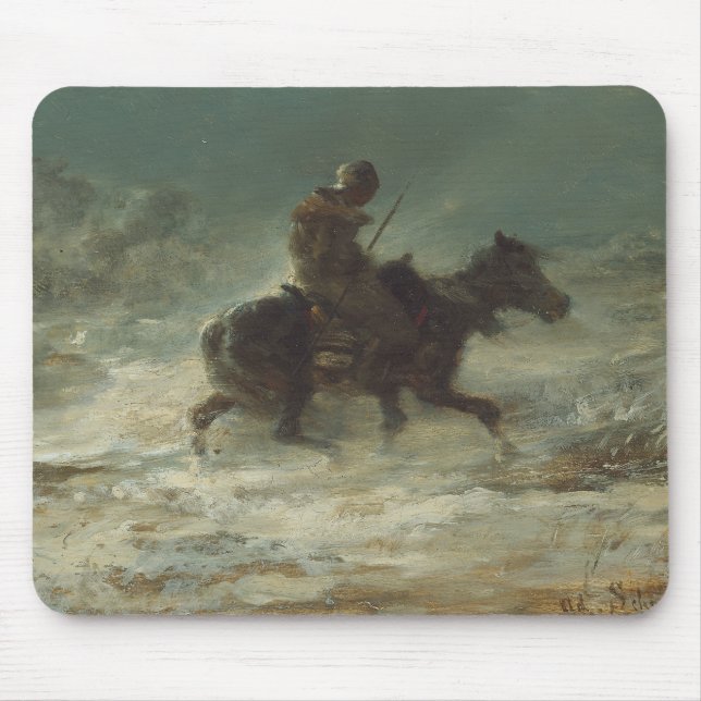 Tapis De Souris Adolphe Schreyer - Homme avec Lance à travers (Devant)