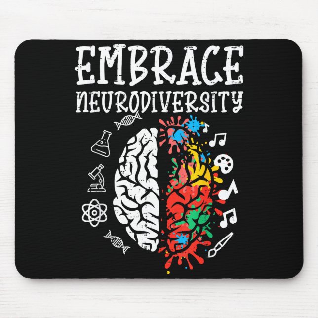 Tapis De Souris Adopter la Neurodiversité Autisme Sensibilisation  (Devant)