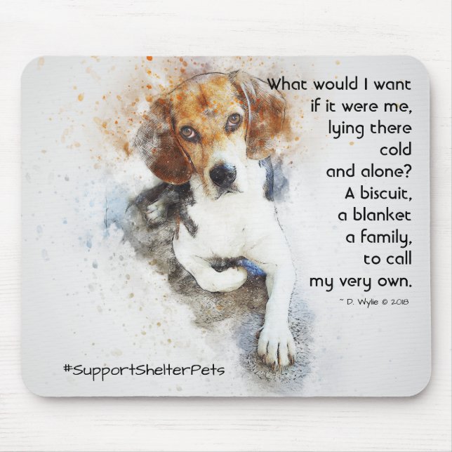 Tapis De Souris Adopter Un Abri - Beagle (Devant)