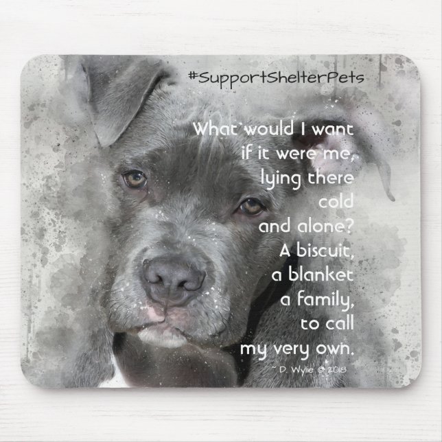 Tapis De Souris Adopter Un Abri Pour Animaux - Pit Bull (Devant)