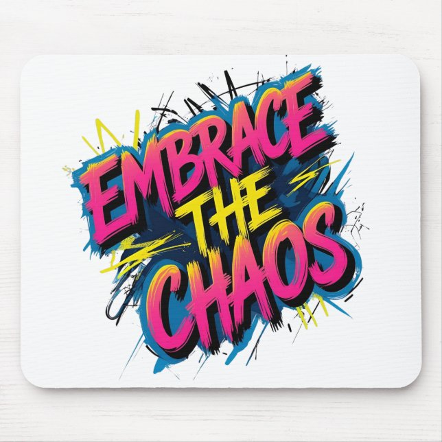 Tapis De Souris Adoptez le Chaos – Conception de citation de typog (Devant)