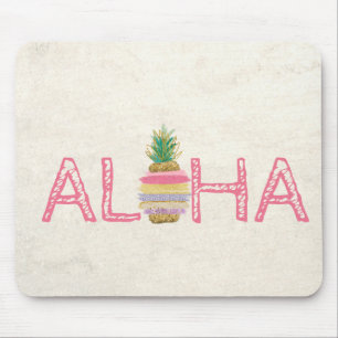 Tapis De Souris Adorable Aloha Hawaiian ananas rayé