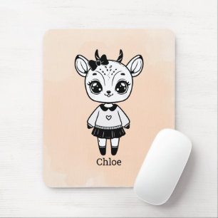 Tapis De Souris Adorable Antelope Girl - Jolie conception Doodle