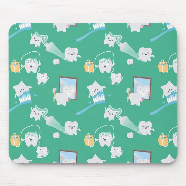 Tapis De Souris Adorable Bébé Dents Bureau dentaire Dentiste (Devant)
