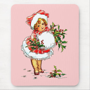 Tapis De Souris Adorable enfant de Noël Vintage