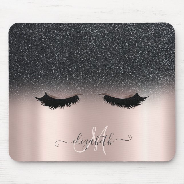 Tapis De Souris Adorable Faux Lashes Parties scintillant noire Omb (Devant)