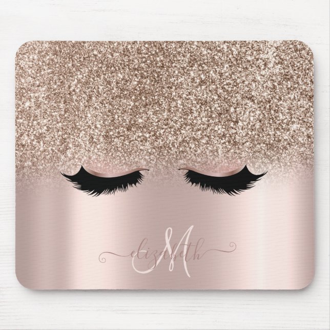 Tapis De Souris Adorable Faux Lashes Parties scintillant Ombre Ros (Devant)